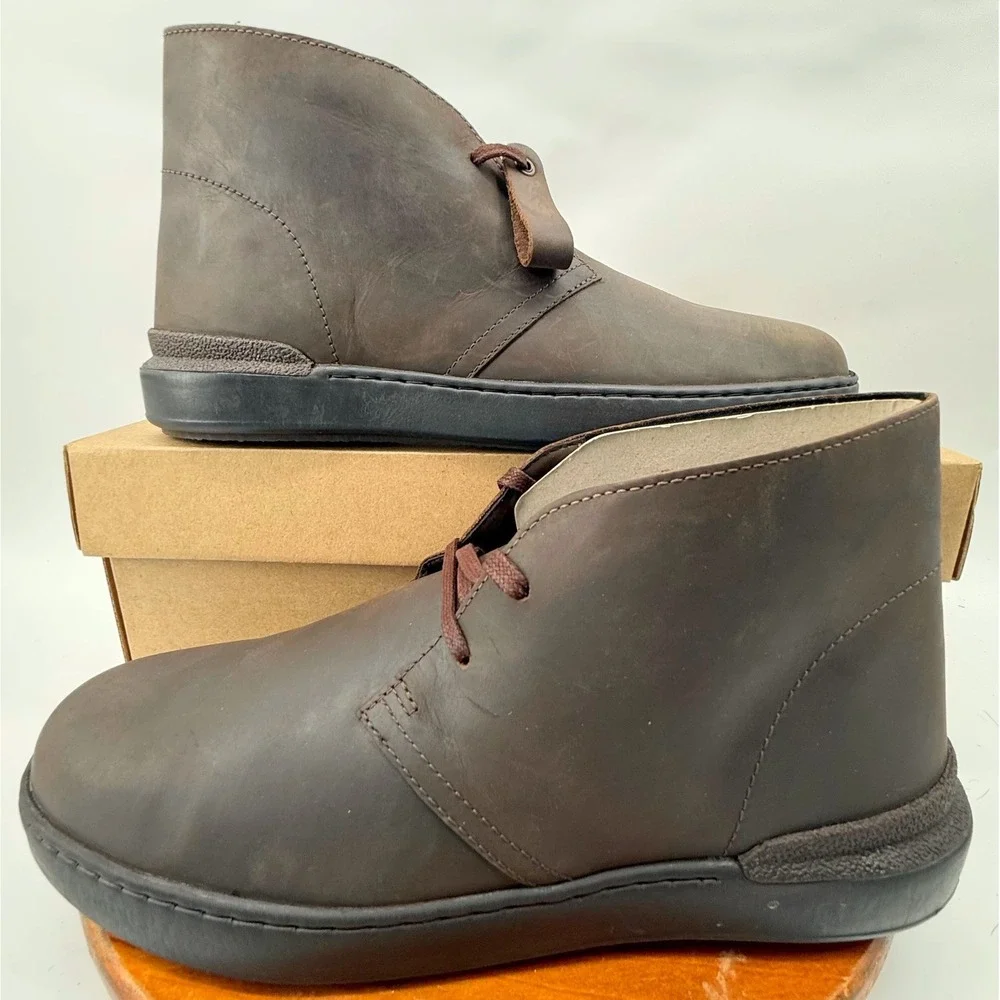 Clarks Courtlite DBT Dark Brown Leather Chukka Desert Boots Mens Size 13M